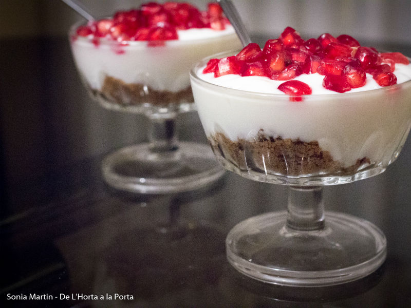 Receta de yogur con granada ecológica