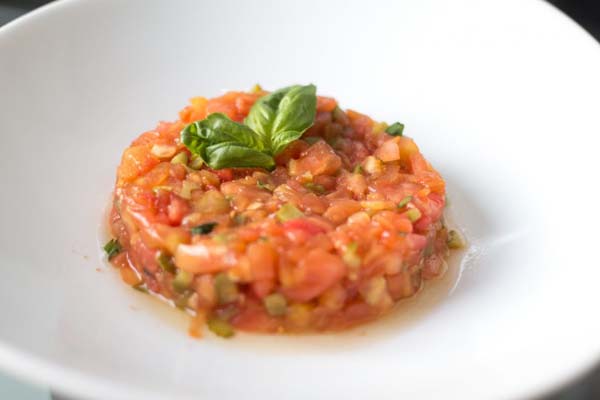 Receta de tartar de tomate ecológico Somnatur