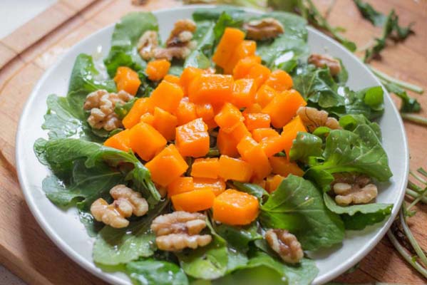 Receta ensalada calabaza, berros y nueces