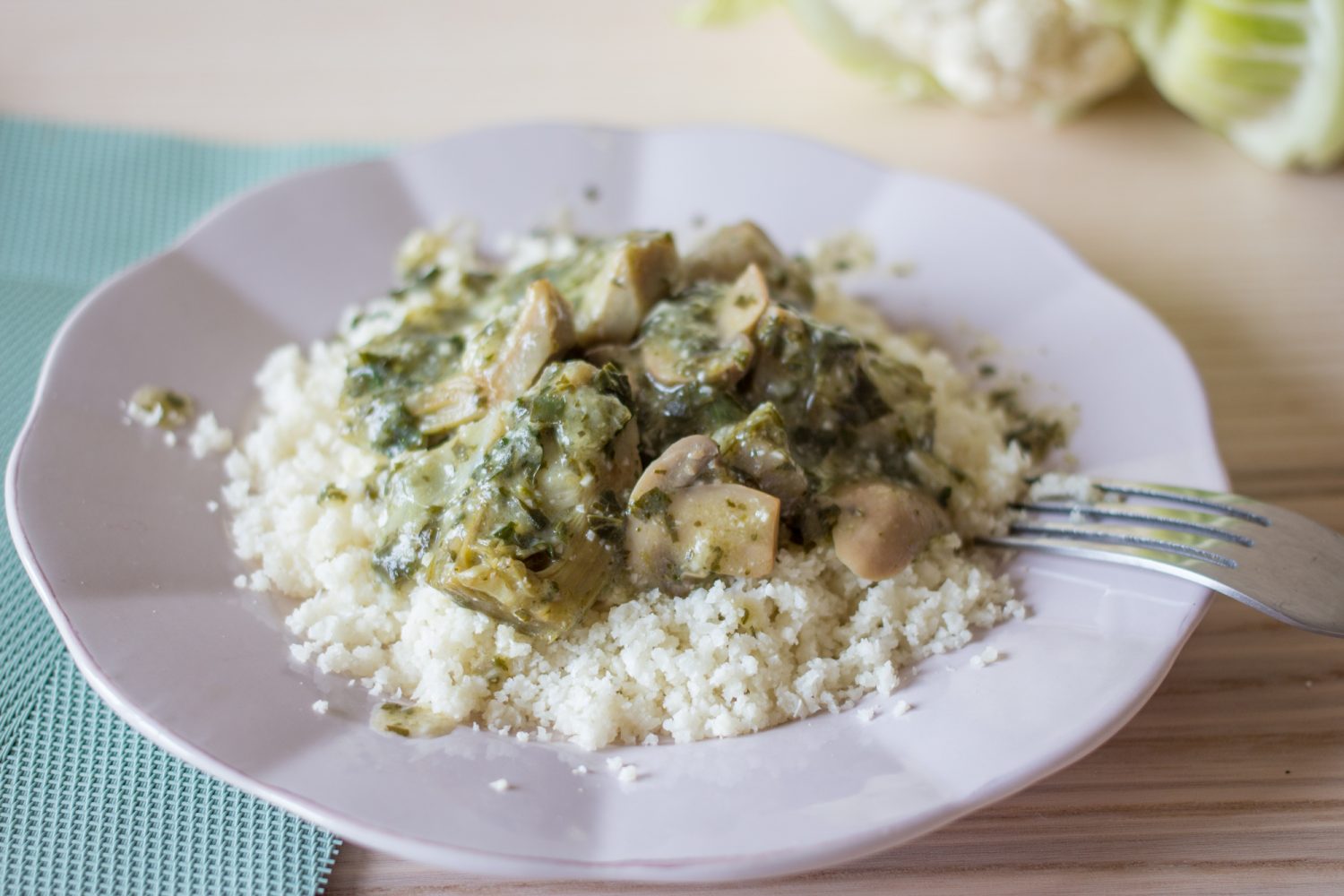 receta de coliflor con alcachofas en salsa